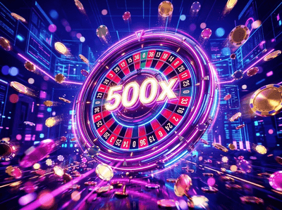 Luxurious Go Go Gold Casino lobby with magenta neon accents